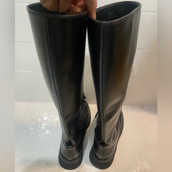 New TODS Black Leather Classic Tall Knee-High Boots - Size 35.5 - Picture 4 of 9